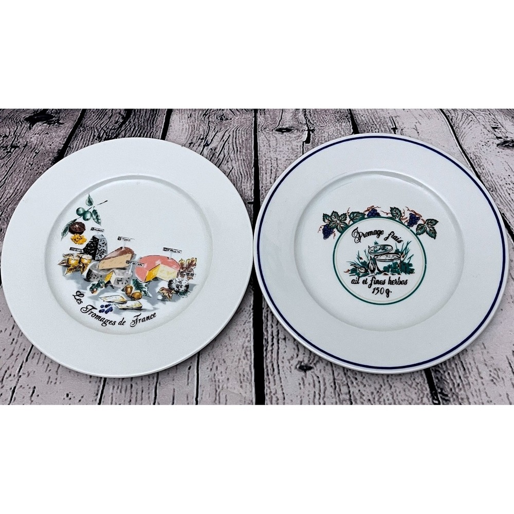 Set of 2 French Vintage Plates Revol La Porcelain Made In France‎ 7.5 Inch